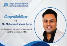 Congratulation to Mr Mohammed Masud Karim, Chairman. Central Insurance PLC.